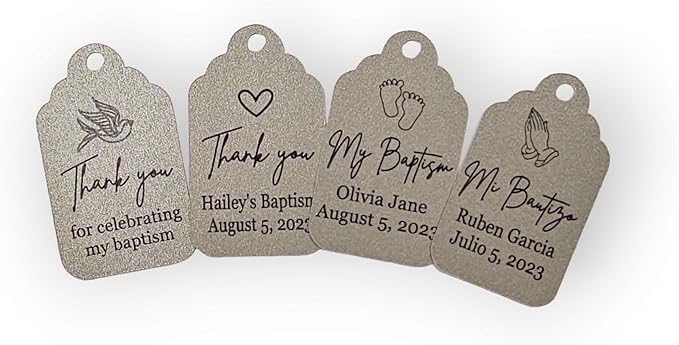Mi Bautizo Baptism Christening Personalized Thank You Tags 20 pcs - Image 6