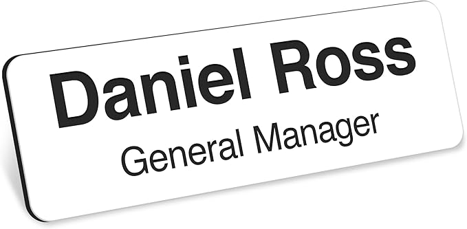 Name Tag, Magnetic White Name Tags, Personalized Name Tags, 1x3 Inches by MySignCenter