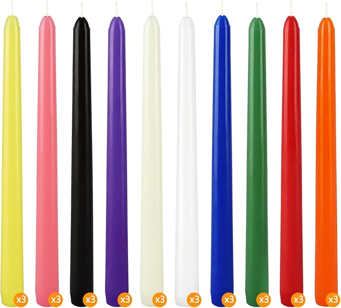 30-Pack 10-Color Taper Candles - Image 4