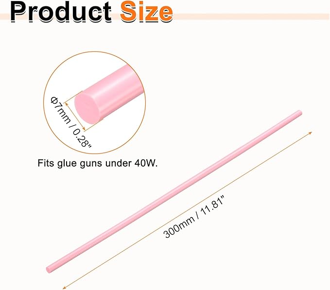 HARFINGTON 10pcs Hot Glue Sticks 0.28" Dia x 11.81" Long EVA Mini Hot Melt - Image 2