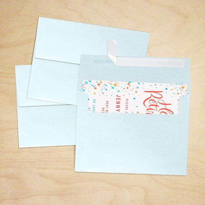 LUXPaper A7 Invitation Envelopes | Peel & Press | 5 1/4" x 7 1/4" | Aquamarine - Image 7