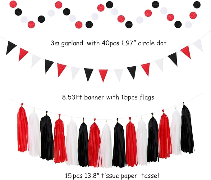 Black White-Red Party-Decorations - Image 3