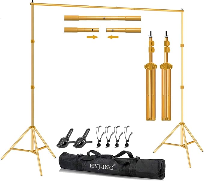 10ft x 7ft - Titanium Gold Adjustable Photography Backdrop Support System Photo by HYJ-INC