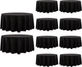 Round Tablecloth 120 Inch 10 Pack Black Tablecloths Washable Decorative Linen by AOCOZHomeLifeMuseum