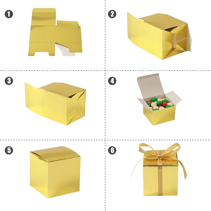 COTOPHER 60pcs Small Gift Boxes, Favor Boxes 2x2x2 inches Paper Gift Boxes - Image 7