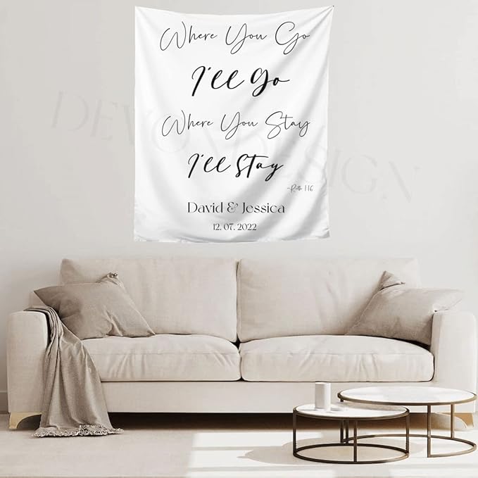 Where You Go I'll Go Where You Stay I'll Stay Backdrop, Custom Tapestry - Image 4