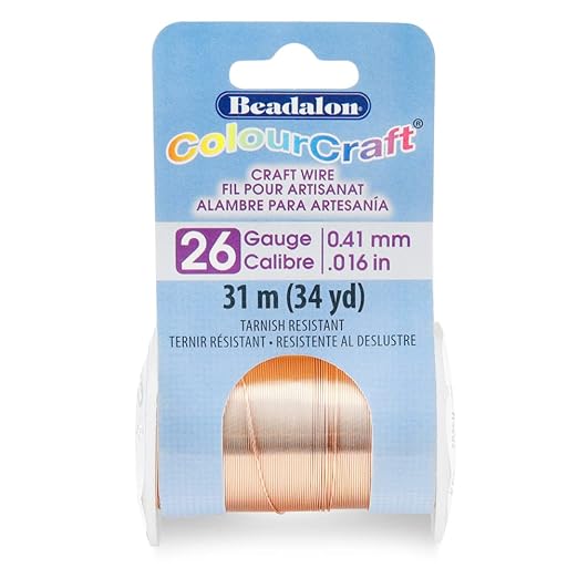 Beadalon ColourCraft Wire, 26 Gauge, Copper Color, 34 yd Spool by Beadalon