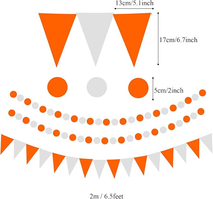 ZERODECO Party Decoration, Garlands String Polka Dot and Triangle Bunting Flags - Image 5