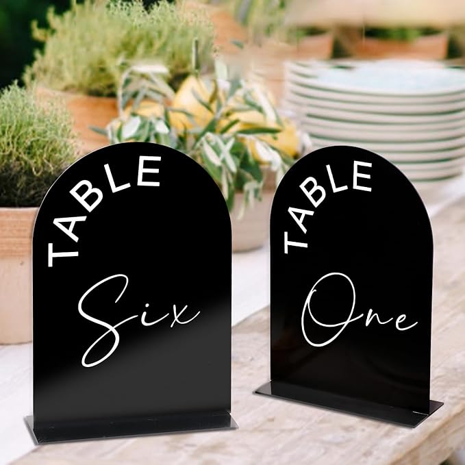 Black Arch Wedding Table Numbers 1-20 - Image 2