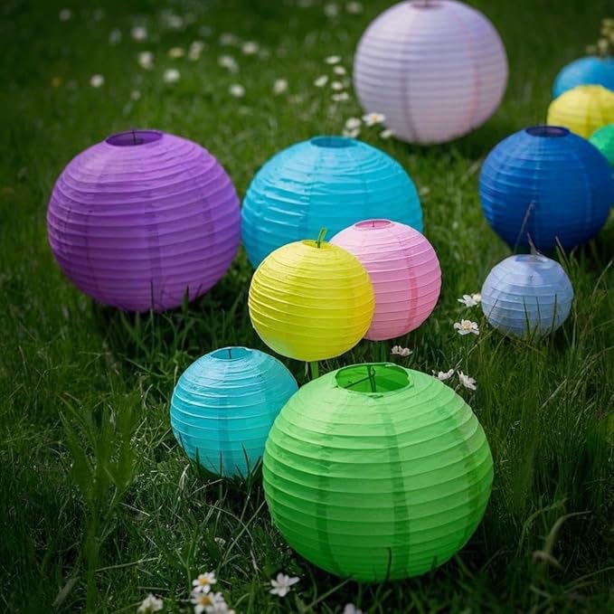 Paper Lanterns Decorative 15pcs Pastel Colorful Theme Party Decorations - Image 4
