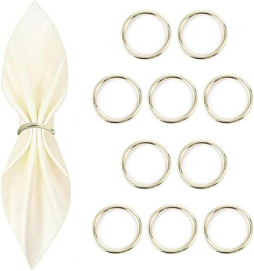 10 Pcs Silver Napkin Rings by Unknown
