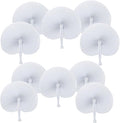 ZWIN 60PCS White Wedding Fans Round Folding Paper Fans Plastic Handle Pocket by ZWIN