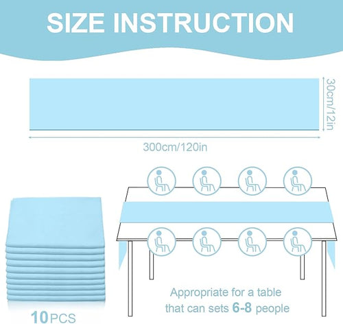 10 Pack 10ft Baby Blue Chiffon Table Runners Wedding Table Runner Sheer - Image 2