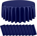 10 Packs Satin Tablecloth 120 Inch Navy Blue Round Table Cloth Silk Tablecloth by Lumaycens