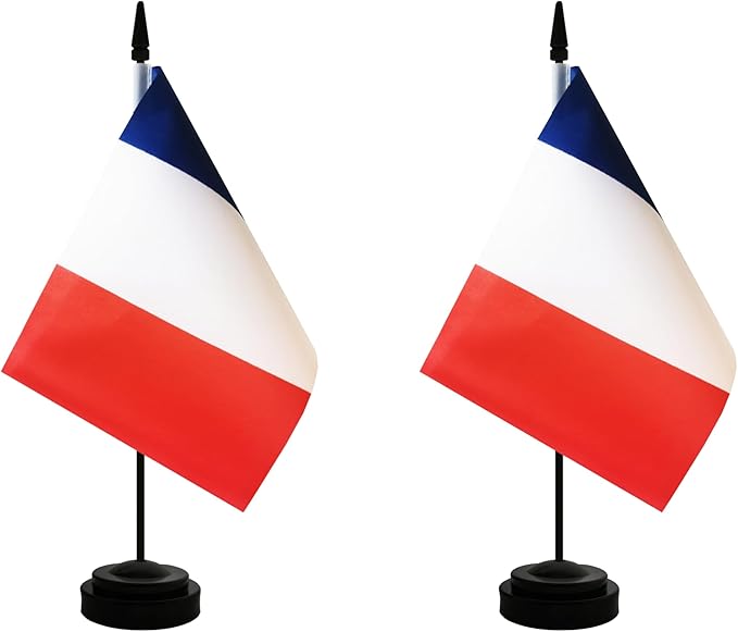 2 Pack France Desk Flag, French Table Office Flag by Unknown