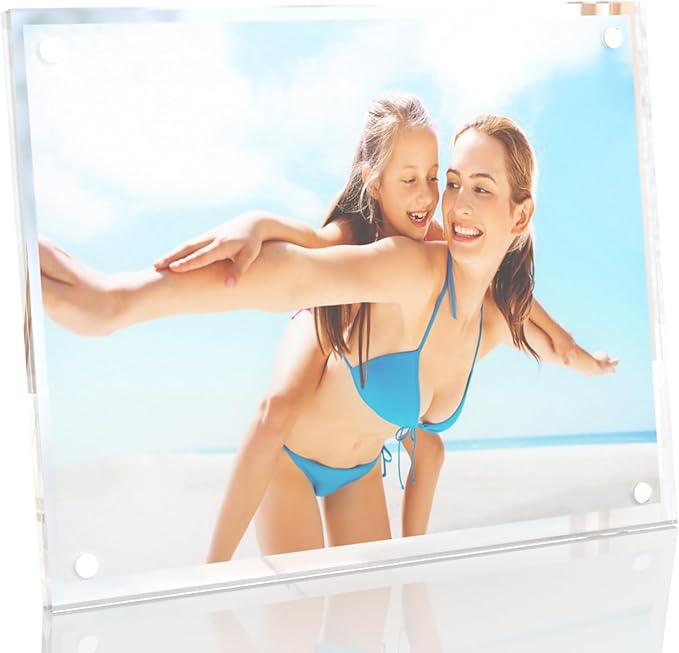 HELPLEX Picture Frames, 1 Pack 8x10 inch Acrylic Picture Frame Clear 8 x 10 by HELPLEX