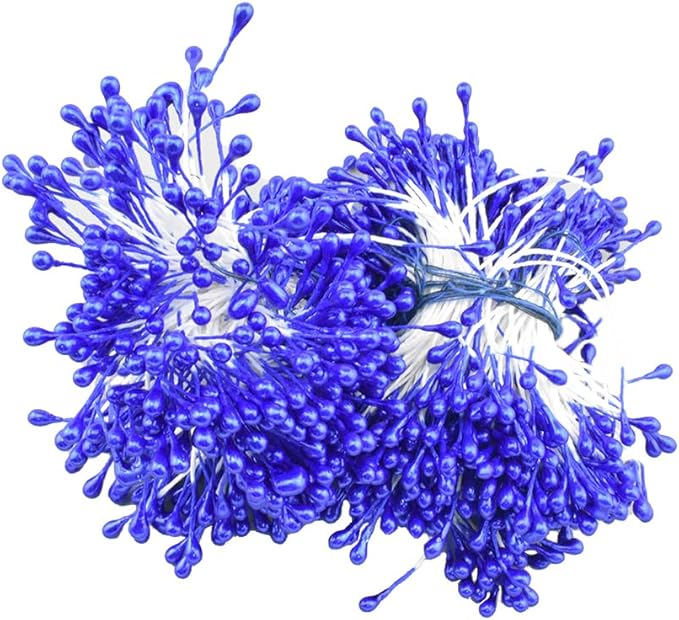 HAHIYO 700Pcs 3mm Royal Blue Pearl Double Head Flower Stamen Pistil by HAHIYO