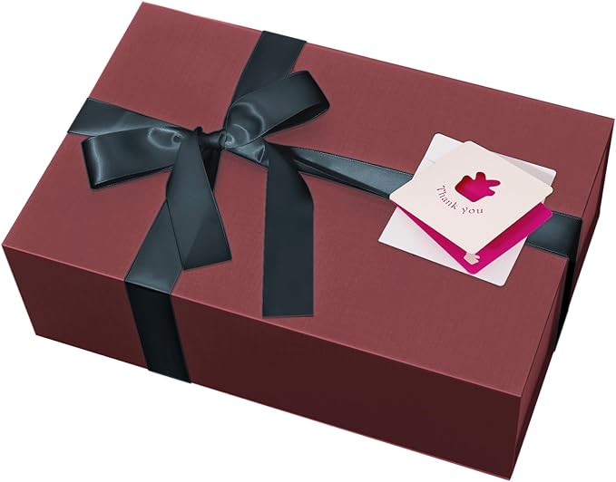 Large Burgundy Gift Box, 13.75"x9"x4.5", Gift Boxes by Rinrda
