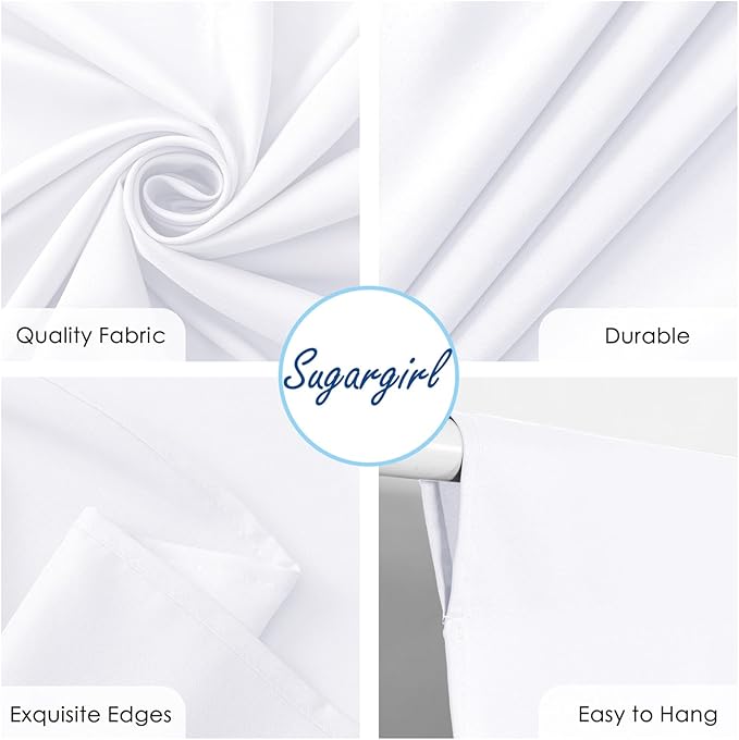 Sugargirl 10x10FT White Backdrop Curtains Polyester Photo Backdrop Drapes - Image 6