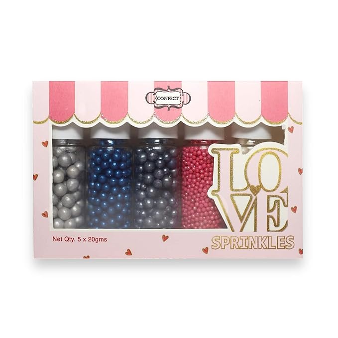 Confect Sprinkles Retro Pop Disco Ball Mashup Sprinkles Mix Navy Blue, Hot Pink by CONFECTTHECAKEDECORATINGCO
