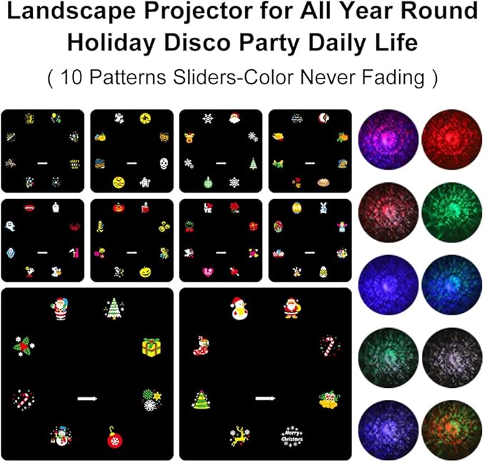 Holiday Projector Lights Outdoor, 2-in-1 HD LED Outdoor Projectors - Image 2