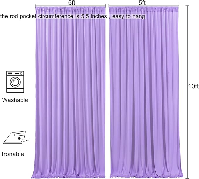 AK TRADING CO. 10 feet x 10 feet Polyester Backdrop Drapes Curtains Panels - Image 7