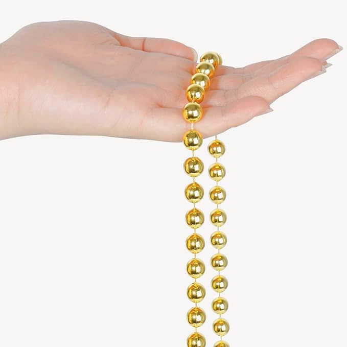 Faux Gold Pearl Bead Garland - 10mm Christmas Tree Beads 11 Yards Gold Pearl - Image 6