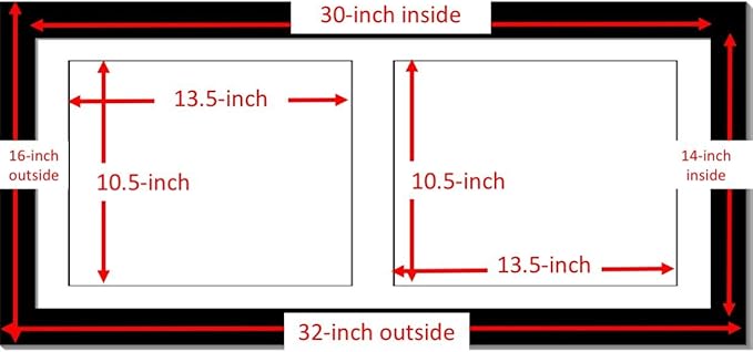Creative Picture Frames 14X30Bk-W Black Horizontal Double Diploma Frame - Image 2