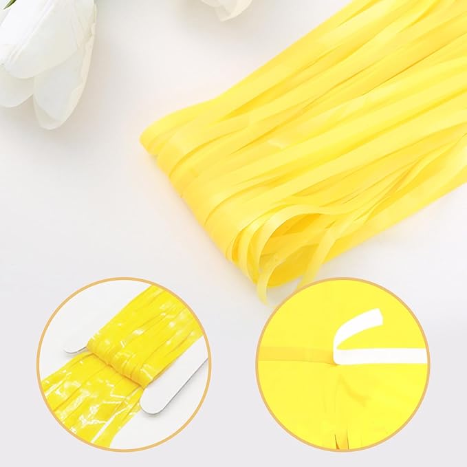 10 Pack Yellow Foil Curtain Backdrop 3.2ft x 8.2ft Macaron Tinsel Foil Fringe - Image 4