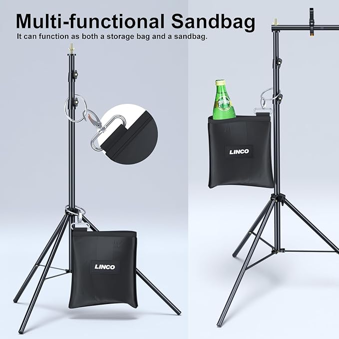 LINCO Backdrop Stand for Parties Kit 10x7 ft Adjustable Back Drop Photography - Image 3