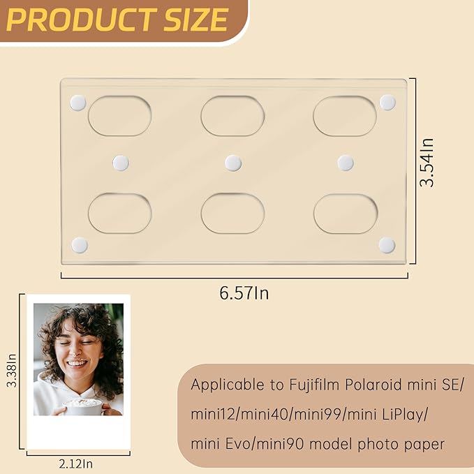 4Pack Magnetic Refrigerator Acrylic Picture Frames fit 3PCS Photos of Mini 2x3 - Image 2