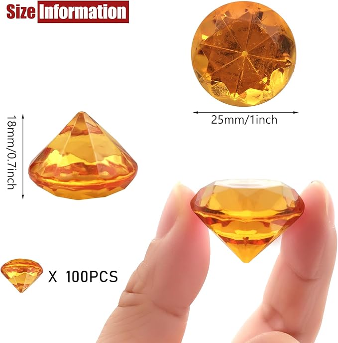 100 PCS Acrylic Diamond Gems, Arts & Crafts, Birthday Decorations - Image 2