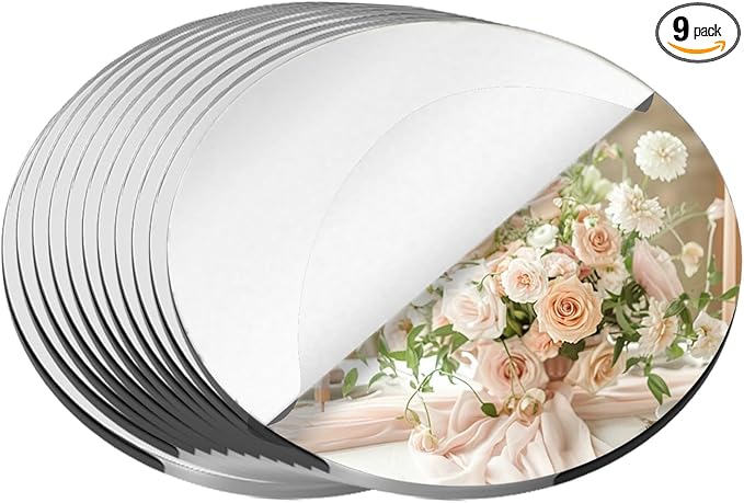 9PCS Small Round Mirror Centerpieces by PASOCON