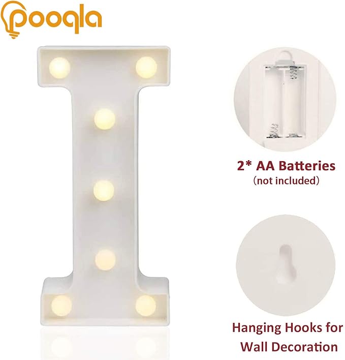 Pooqla LED Marquee Letter Lights Sign, Light Up Alphabet Letter - Image 2