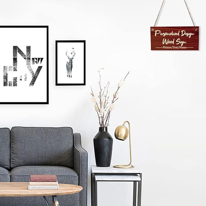 Custom Hanging Wood Sign, Personalized Text Door Sign Plaque, Customized Wall - Image 5