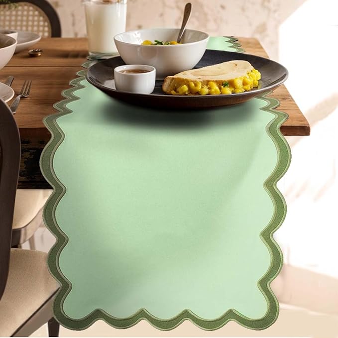 Folkulture Table Runner | Table Runners 72 inches Long | Scallop Table Runner - Image 9