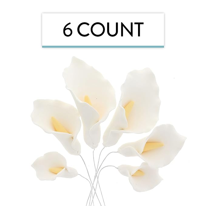 Global Sugar Art Calla Lily Sugar Cake Flowers White - Image 3