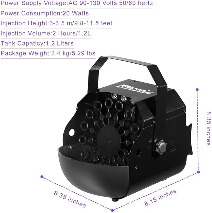 Stage Bubble Machine with Lights, Wireless Remote - Image 6
