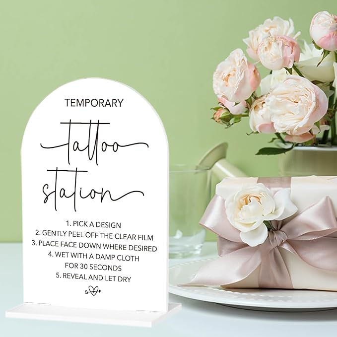 Wedding Tattoo Sign Temporary Tattoo Station Sign - Image 6