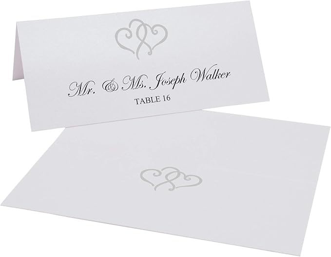 Linked Hearts Printable Place Cards, Laser & Inkjet Printers - Image 2