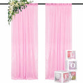 DUOBAO Pink Chiffon Backdrop Curtain-2 Panels 29x120-Inch Wedding Draping Beach by DUOBAO