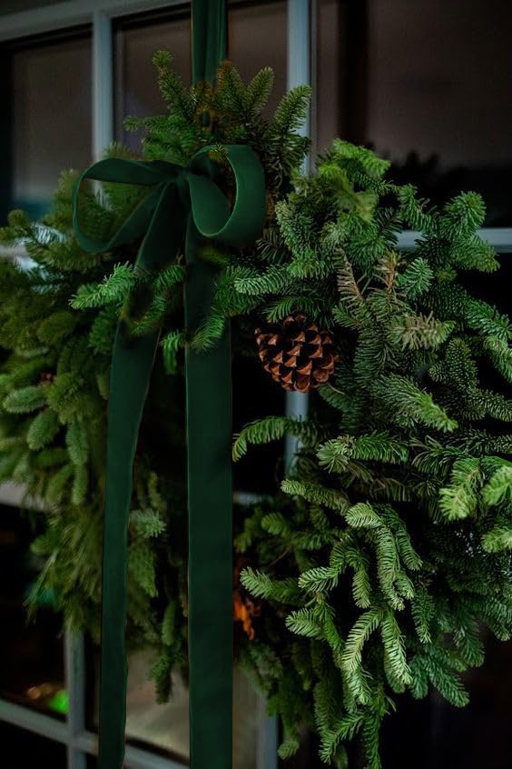 Dark Green Velvet Ribbon 1.5'' 25 Yards - Image 4