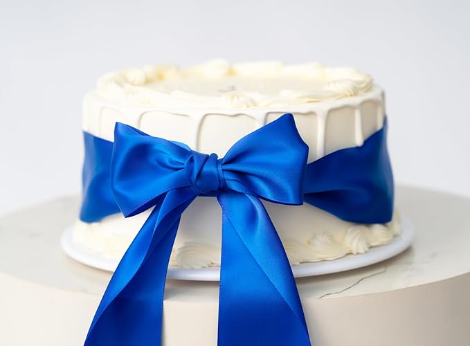 Royal Blue Satin Ribbon 2.5 Inch Double-Faced Ribbons 25 Yards - Image 5