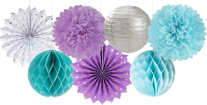 Purple-Blue Silver Frozen Christmas Party Decorations - Image 6