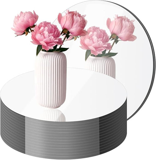 10" 12PCS Round Mirrors for Centerpieces, Circle Mirror Centerpieces for Tables by PASOCON