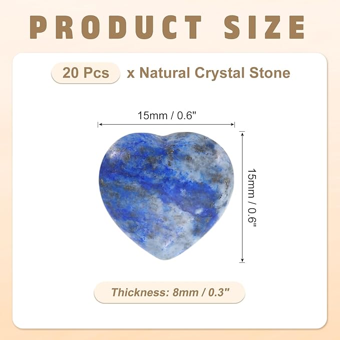 PATIKIL 20 Pcs Natural Heart Shaped Crystal Stone, 0.6 Inch Mini Polished Love - Image 2