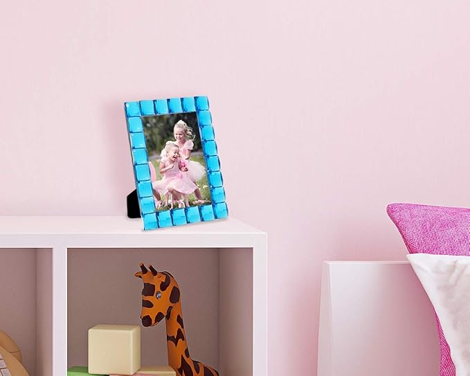 Isaac Jacobs Decorative Sparkling Turquoise Jewel Picture Frame, Photo Display - Image 6