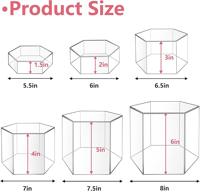 6 Pcs Buffet Risers, Dessert Stands, Acrylic Boxes - Image 3