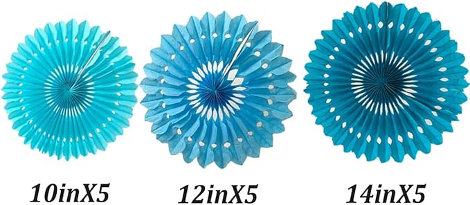 15pcs 10'' 12'' 14'' Paper Fans Decorations Round Tissue Paper Fans Hanging - Image 2