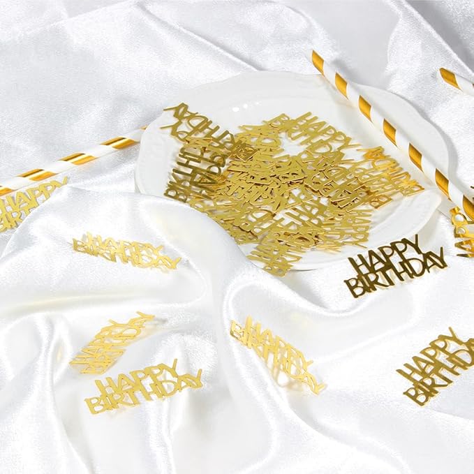 Gold Happy Birthday Confetti Birthday Party Decorations Baby/Adult Birthday - Image 4